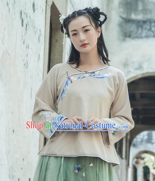 Chinese Traditional Costumes National Upper Outer Garment Qipao Blouse for Women