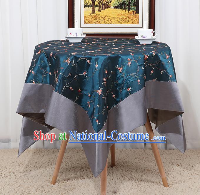 Chinese Classical Household Green Brocade Table Cover Traditional Handmade Table Cloth Antependium