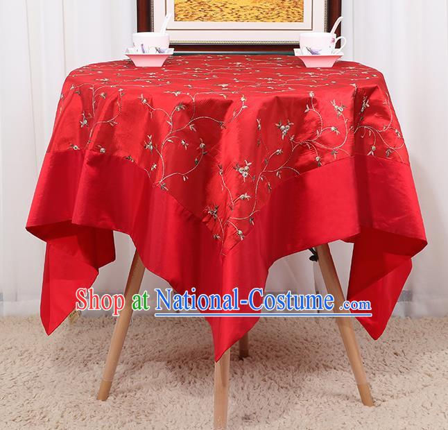 Chinese Classical Household Red Brocade Table Cover Traditional Handmade Table Cloth Antependium