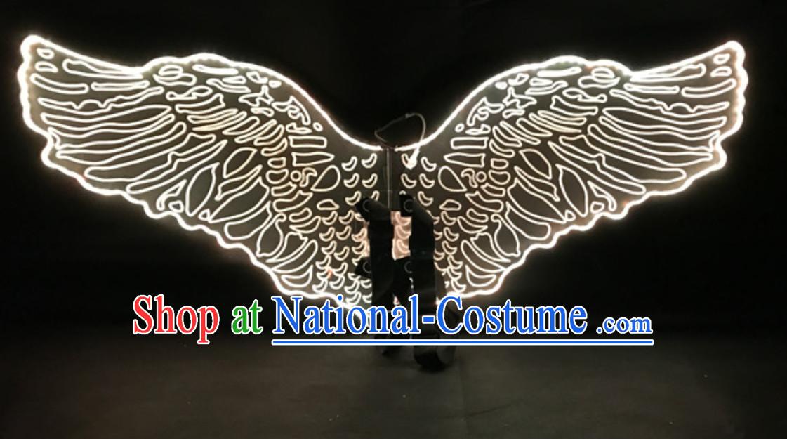 LED Lights Luminous Big Wings Butterfly Dance Costumes Dancing Costume Complete Set