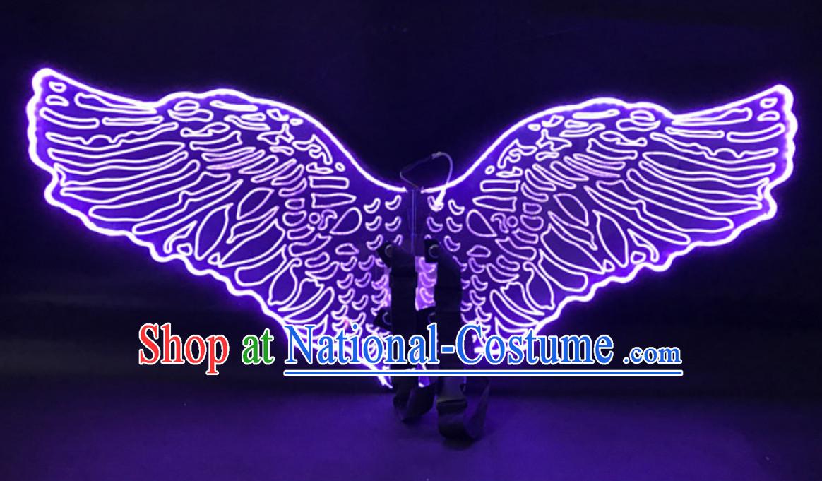 Big Party LED Lights Luminous Big Wings Butterfly Dance Costumes Dancing Costume Complete Set