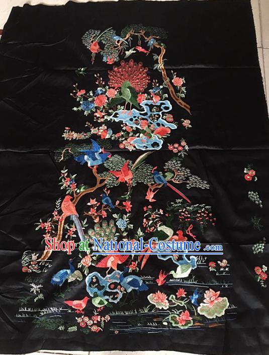 Chinese Traditional Handmade Embroidery Craft Embroidered Birds Silk Patches Embroidering Accessories