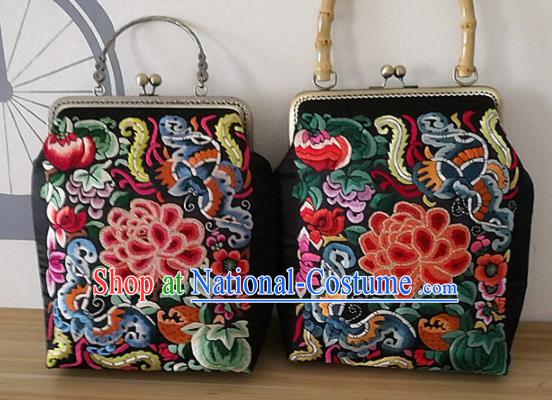 Chinese Traditional Handmade Embroidery Craft Embroidered Bags Embroidering Handbag