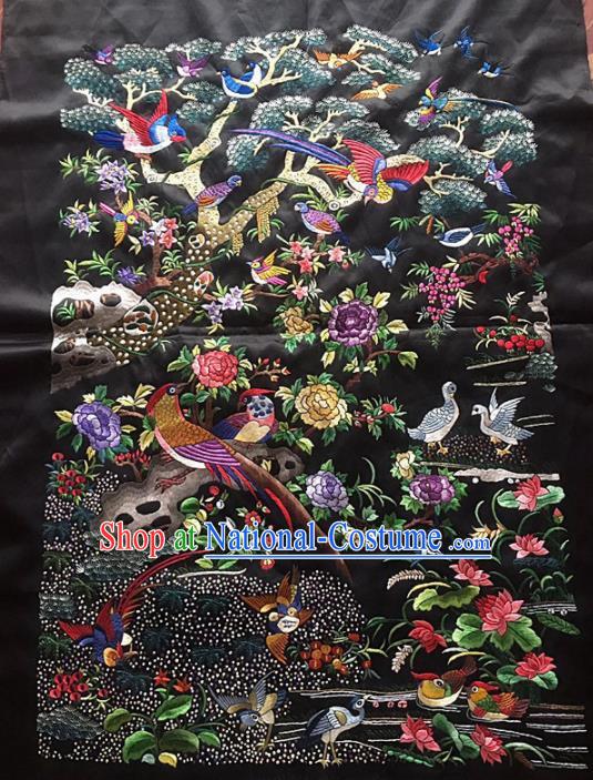 Chinese Traditional Handmade Embroidery Craft Embroidered Patches Embroidering Silk Piece