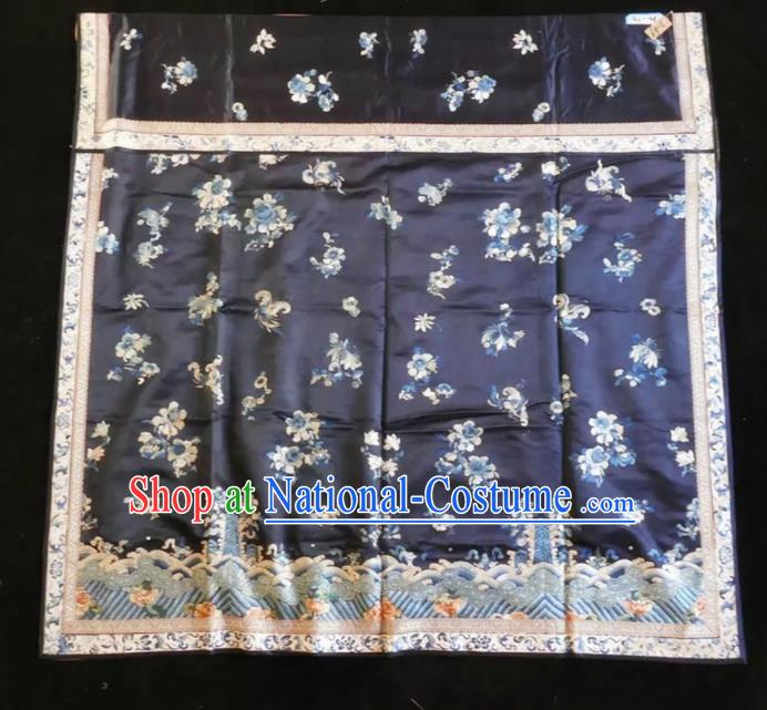 Chinese Traditional Handmade Embroidery Craft Embroidered Navy Cloth Patches Embroidering Silk Piece