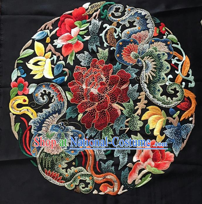 Chinese Traditional Embroidered Cloth Patches Handmade Embroidery Craft Silk Fabric