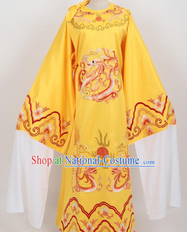 Professional Chinese Traditional Beijing Opera Niche Yellow Ceremonial Robe Ancient Number One Scholar Costume for Men