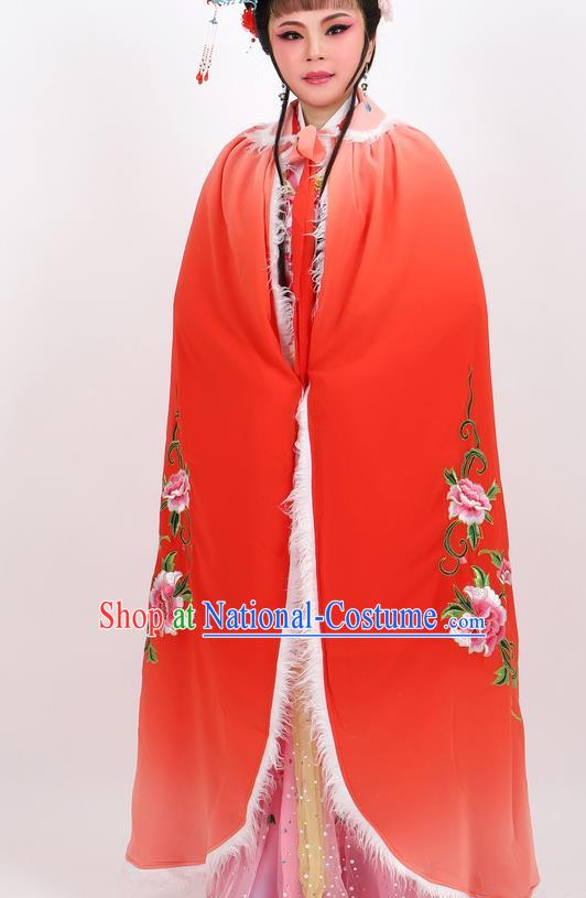 Professional Chinese Traditional Beijing Opera Red Cape Ancient Princess Costume for Women