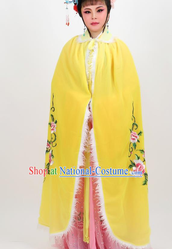 Professional Chinese Traditional Beijing Opera Yellow Cape Ancient Princess Costume for Women