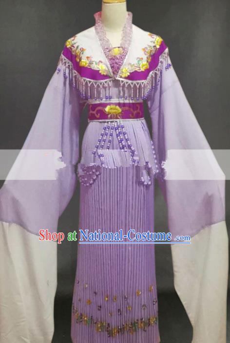 Chinese Traditional Peking Opera Diva Purple Dress Ancient Palace Lady Costume for Women