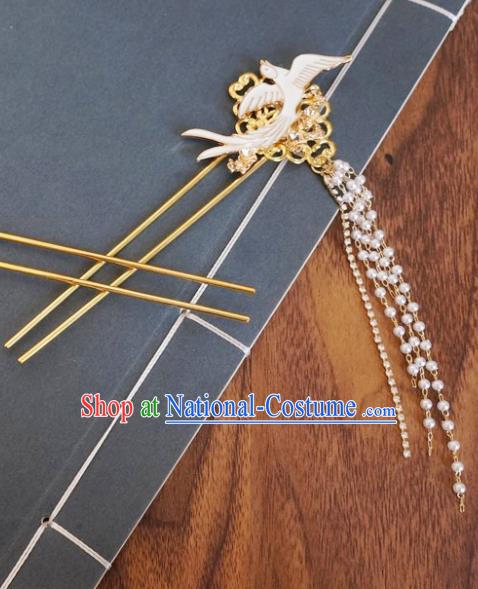 Chinese Ancient Princess Ceramic Pigeon Hairpins Traditional Hanfu Court Hair Accessories for Women