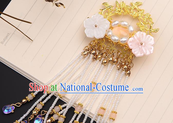 Chinese Ancient Tang Dynasty Princess Pearls Hair Claw Hairpins Traditional Hanfu Court Hair Accessories for Women