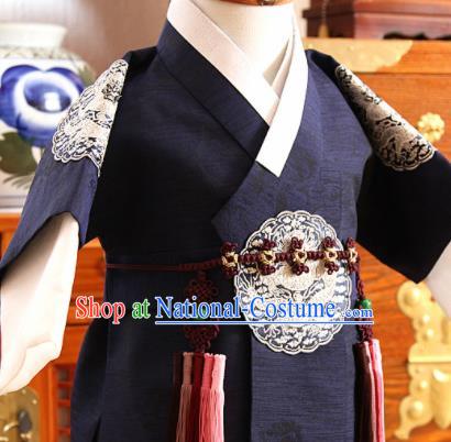 Traditional Korean Hanbok Waist Accessories Asian Korea Fashion Apparel Brown Belts for Kids