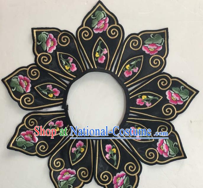 Chinese Traditional Embroidery Shoulder Accessories National Embroidered Rosy Flowers Patch