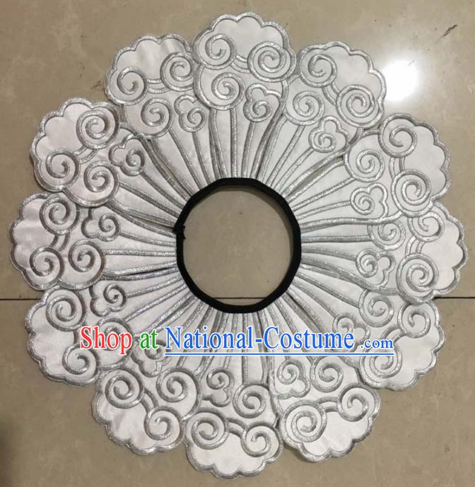 Chinese Traditional Embroidery Shoulder Accessories National White Embroidered Cloud Patch