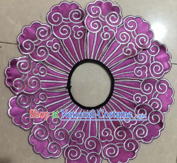 Chinese Traditional Embroidery Shoulder Accessories National Purple Embroidered Cloud Patch