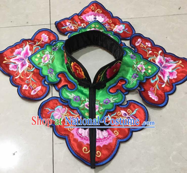 Chinese Traditional Embroidery Butterfly Green Shoulder Accessories National Embroidered Cloud Patch