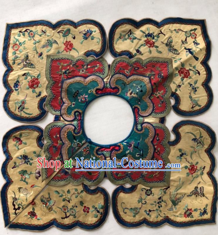 Chinese Traditional Embroidery Phoenix Yellow Shoulder Accessories National Embroidered Cloud Patch