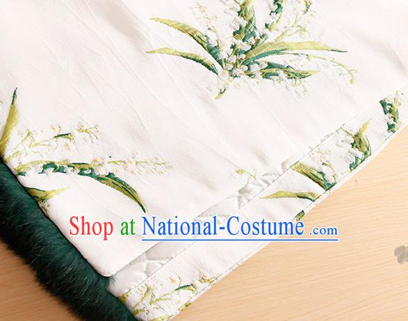 Traditional Chinese National Winter White Qipao Dress Tang Suit Cheongsam Costume for Women