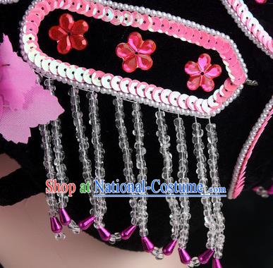 Chinese Traditional Beijing Opera Diva Pink Butterfly Head Ornaments Hair Accessories for Women