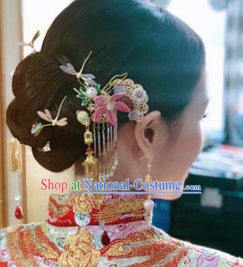 Traditional Chinese Wedding Hair Accessories Ancient Bride Hairpins Complete Set for Women