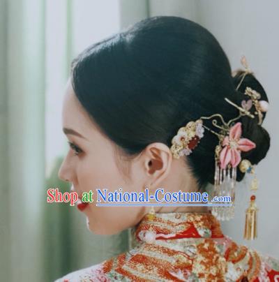 Traditional Chinese Wedding Hair Accessories Ancient Bride Hairpins Complete Set for Women