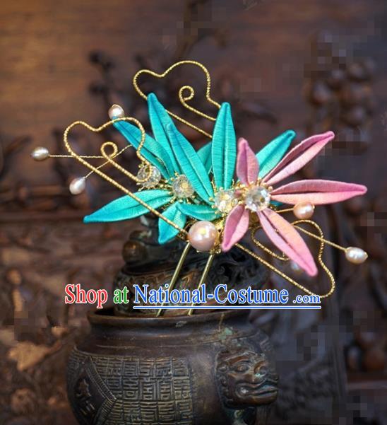 Traditional Chinese Ancient Bride Maple Leaf Hair Clip Hanfu Court Queen Hairpins Handmade Hair Accessories for Women