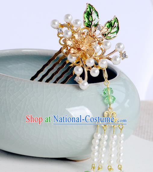 Traditional Chinese Ancient Hanfu Tassel Hair Combs Court Queen Hairpins Handmade Hair Accessories for Women