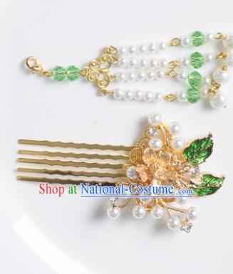 Traditional Chinese Ancient Hanfu Tassel Hair Combs Court Queen Hairpins Handmade Hair Accessories for Women