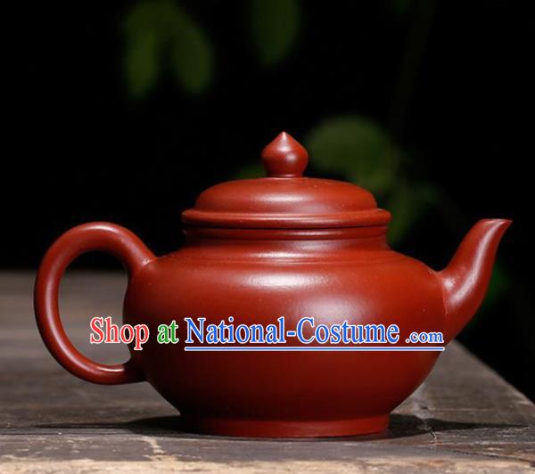 Traditional Chinese Handmade Zisha Teapot Dark Red Clay Pottery Teapot