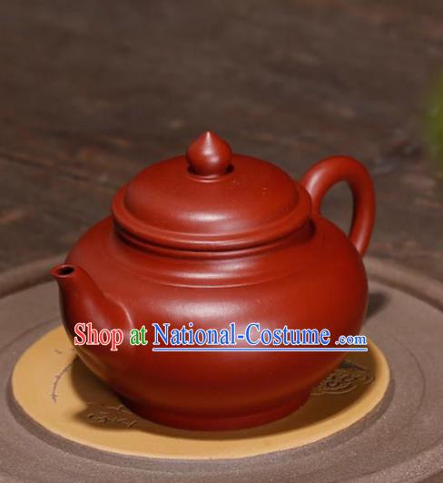 Traditional Chinese Handmade Zisha Teapot Dark Red Clay Pottery Teapot