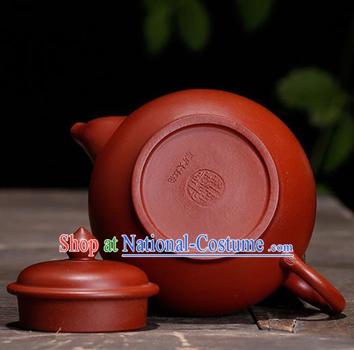 Traditional Chinese Handmade Zisha Teapot Dark Red Clay Pottery Teapot