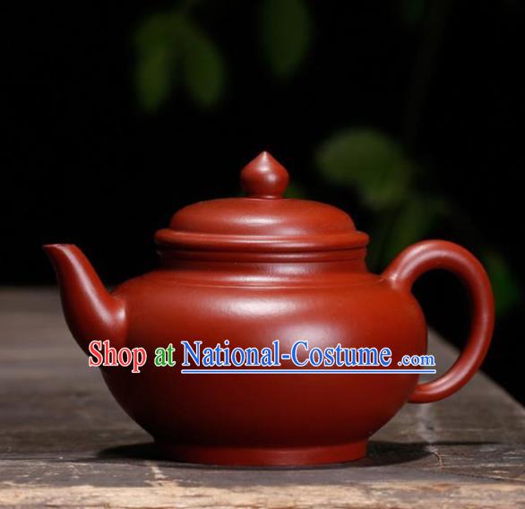 Traditional Chinese Handmade Zisha Teapot Dark Red Clay Pottery Teapot