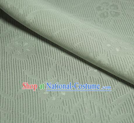 Traditional Chinese Classical Orchid Pattern Light Green Silk Fabric Ancient Hanfu Dress Silk Cloth