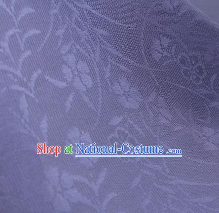 Traditional Chinese Classical Orchid Pattern Violet Silk Fabric Ancient Hanfu Dress Silk Cloth