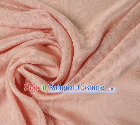 Traditional Chinese Classical Ombre Flowers Pattern Pink Silk Fabric Ancient Hanfu Dress Silk Cloth