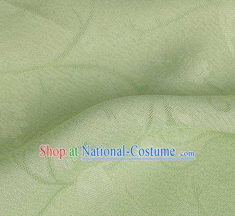 Traditional Chinese Classical Plum Blossom Pattern Green Silk Fabric Ancient Hanfu Dress Silk Cloth