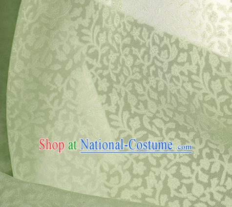 Traditional Chinese Classical Twine Pattern Light Green Silk Fabric Ancient Hanfu Dress Silk Cloth