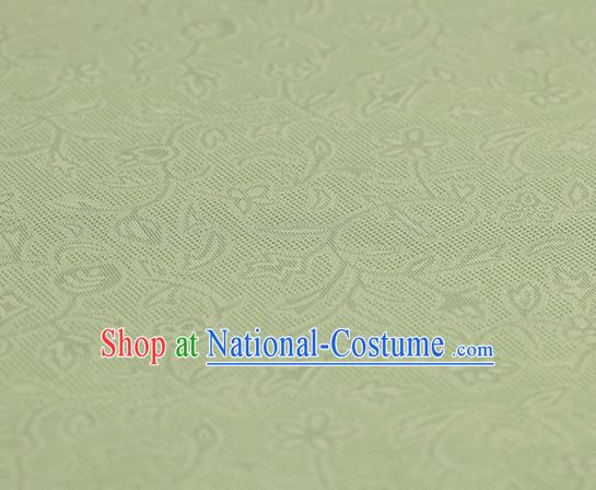 Traditional Chinese Classical Twine Pattern Light Green Silk Fabric Ancient Hanfu Dress Silk Cloth