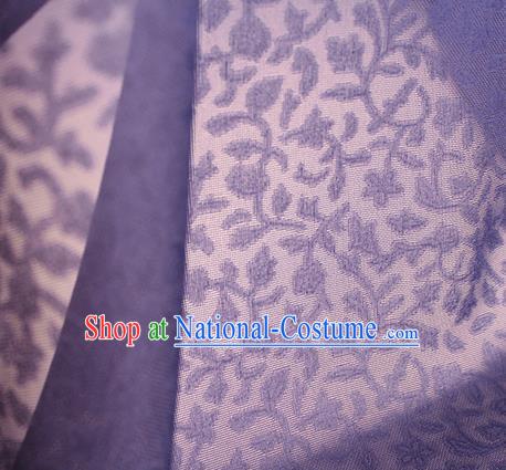 Traditional Chinese Classical Twine Pattern Purple Silk Fabric Ancient Hanfu Dress Silk Cloth