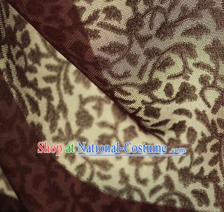 Traditional Chinese Classical Twine Pattern Maroon Silk Fabric Ancient Hanfu Dress Silk Cloth