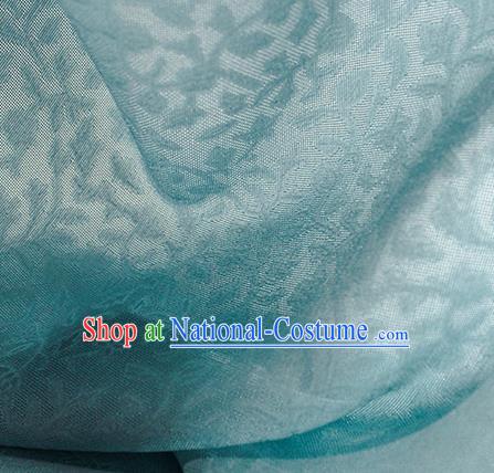 Traditional Chinese Classical Twine Pattern Light Blue Silk Fabric Ancient Hanfu Dress Silk Cloth