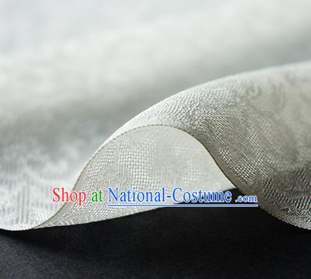 Traditional Chinese Classical Twine Pattern White Silk Fabric Ancient Hanfu Dress Silk Cloth