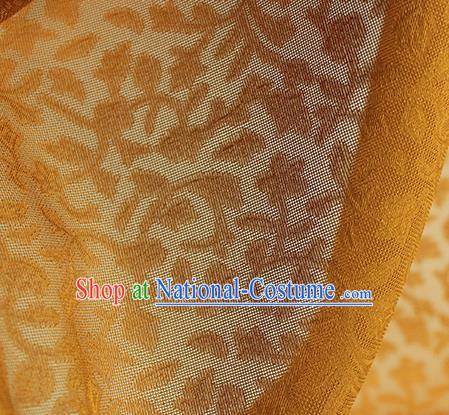 Traditional Chinese Classical Twine Pattern Yellow Silk Fabric Ancient Hanfu Dress Silk Cloth