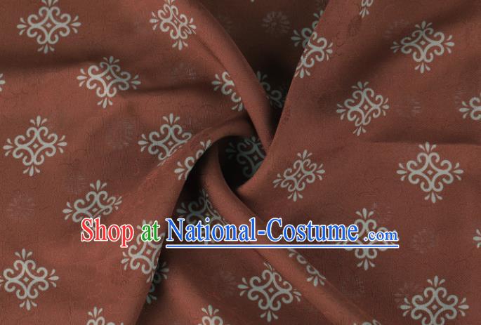 Traditional Chinese Classical Pattern Bronze Silk Fabric Ancient Hanfu Dress Silk Cloth