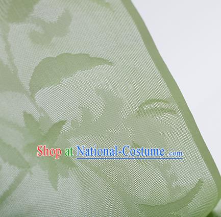 Traditional Chinese Classical Calyx Pattern Light Green Silk Fabric Ancient Hanfu Dress Silk Cloth