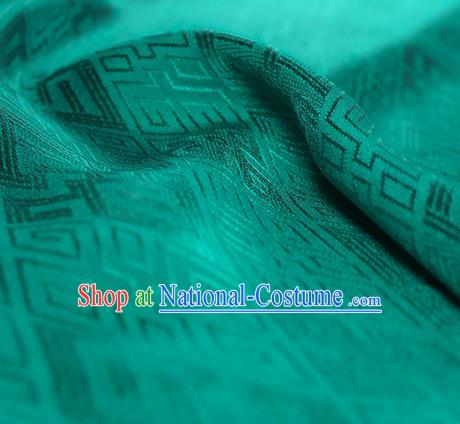 Traditional Chinese Classical Lucky Pattern Green Silk Fabric Ancient Hanfu Dress Silk Cloth