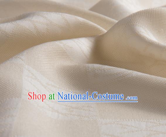 Traditional Chinese Classical Pattern Beige Silk Fabric Ancient Hanfu Dress Silk Cloth