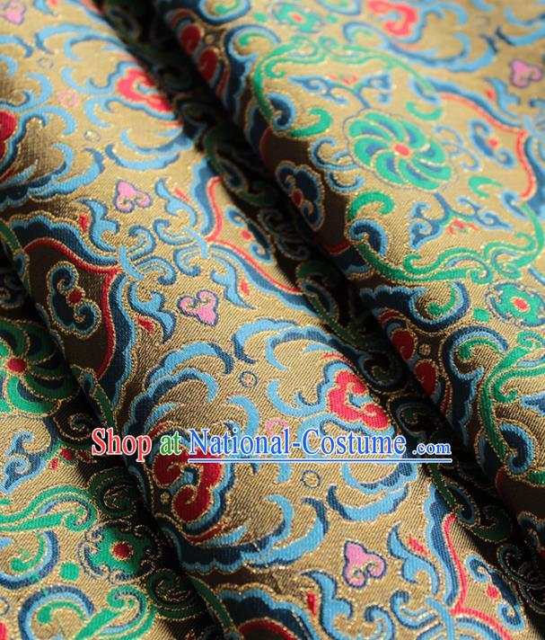 Traditional Chinese Classical Pattern Olive Green Brocade Fabric Ancient Hanfu Cheongsam Silk Cloth