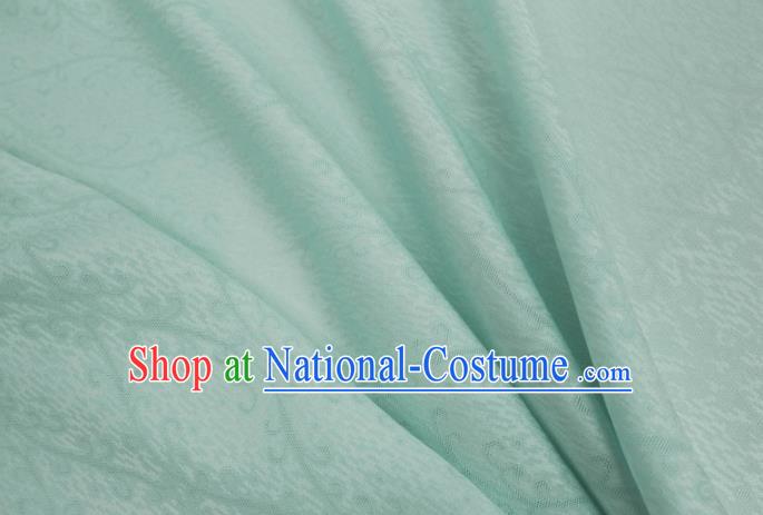 Traditional Chinese Classical Cirrus Pattern Design Light Green Silk Fabric Ancient Hanfu Dress Silk Cloth